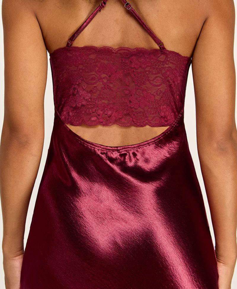 Juniors' Lace Back Scoop Neck Pull-On Gown