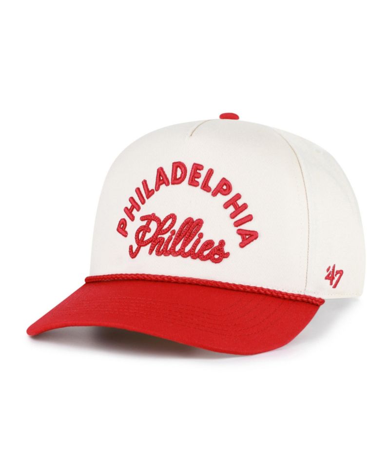 Men's and Women's Natural/Red Philadelphia Phillies Rope Script Hitch Adjustable Hat