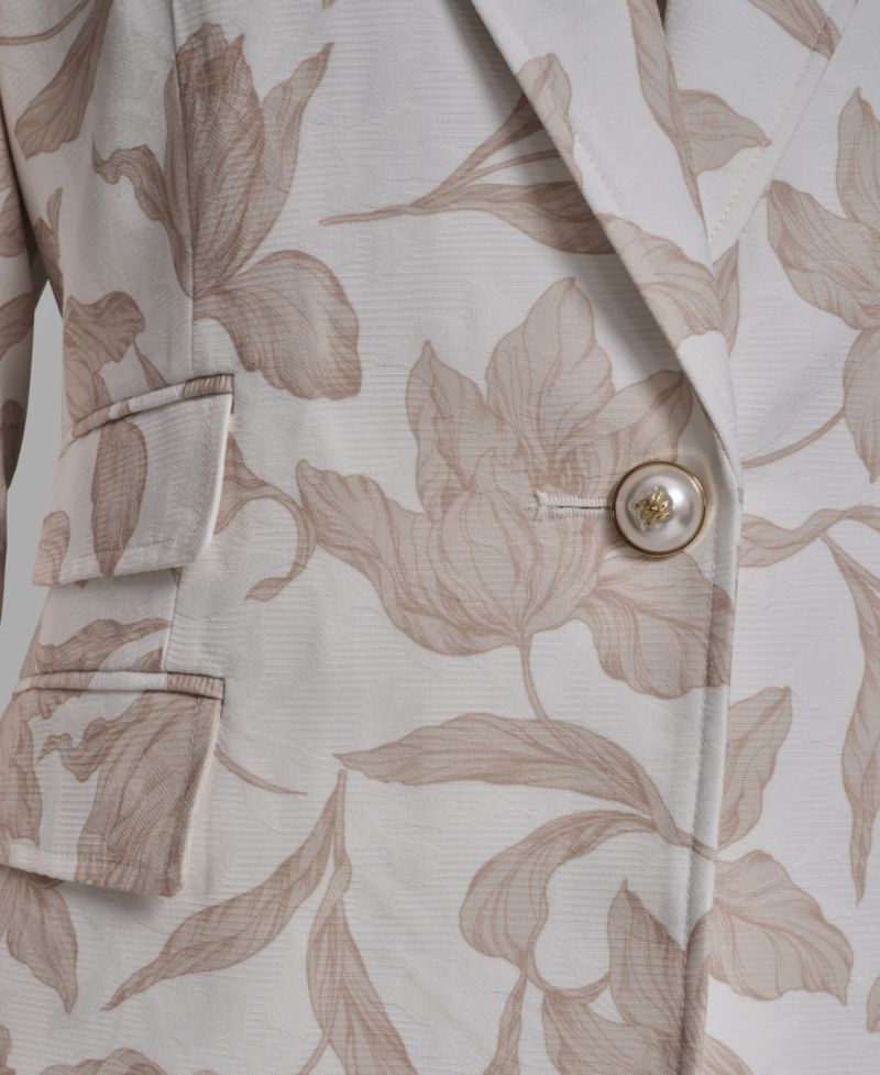 Women's 3 Pocket Floral Printed Notch Lapel Blazer