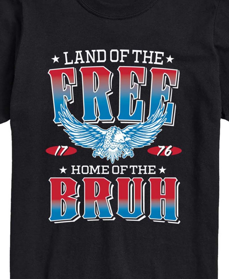 Men's Land Of The Free Home Of The Bruh Short-Sleeve Graphic T-Shirt