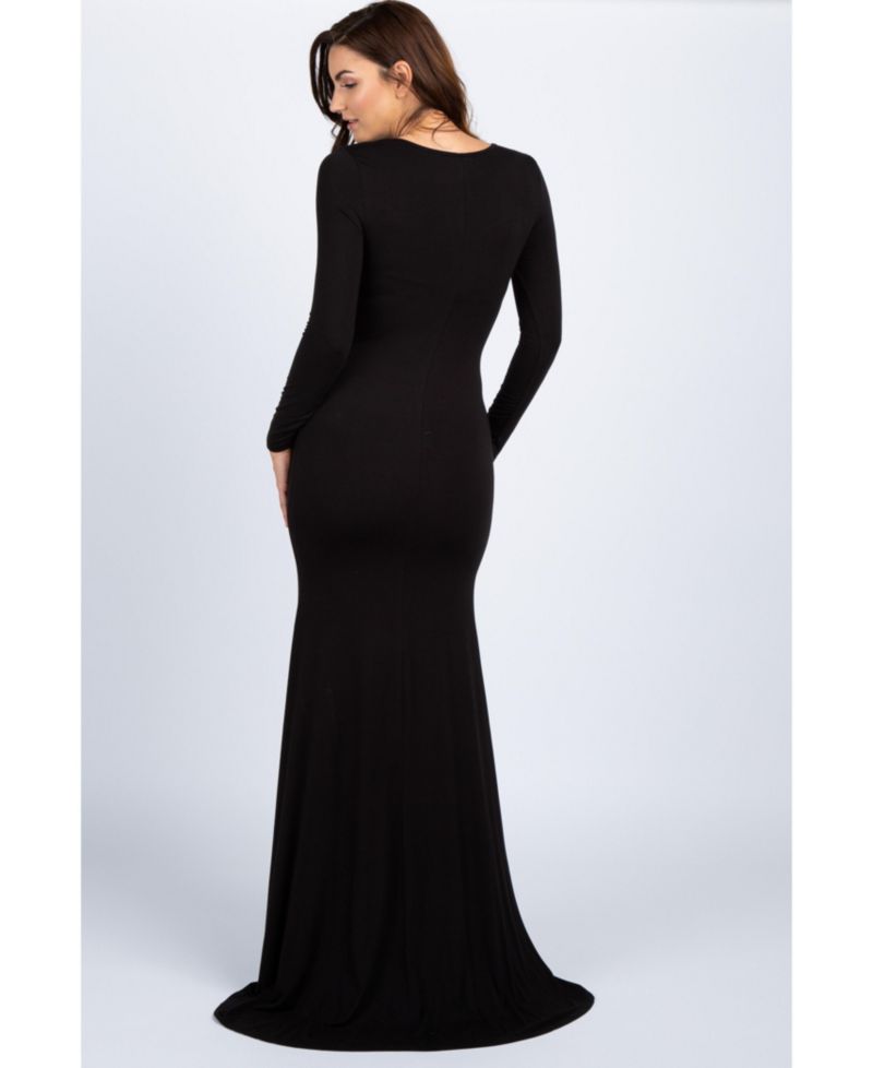 Women's Black Long Sleeve Photoshoot Gown/Dress