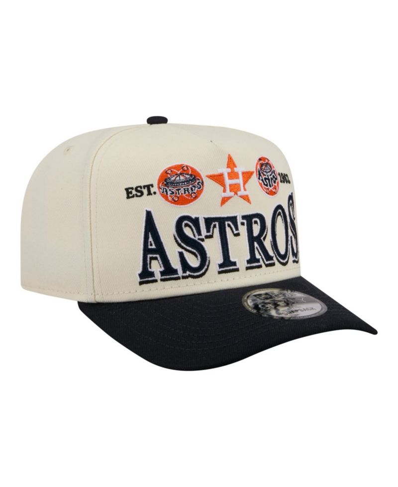 Men's Cream Houston Astros Throwback Tri-Hit A-Frame 9FIFTY Adjustable Hat