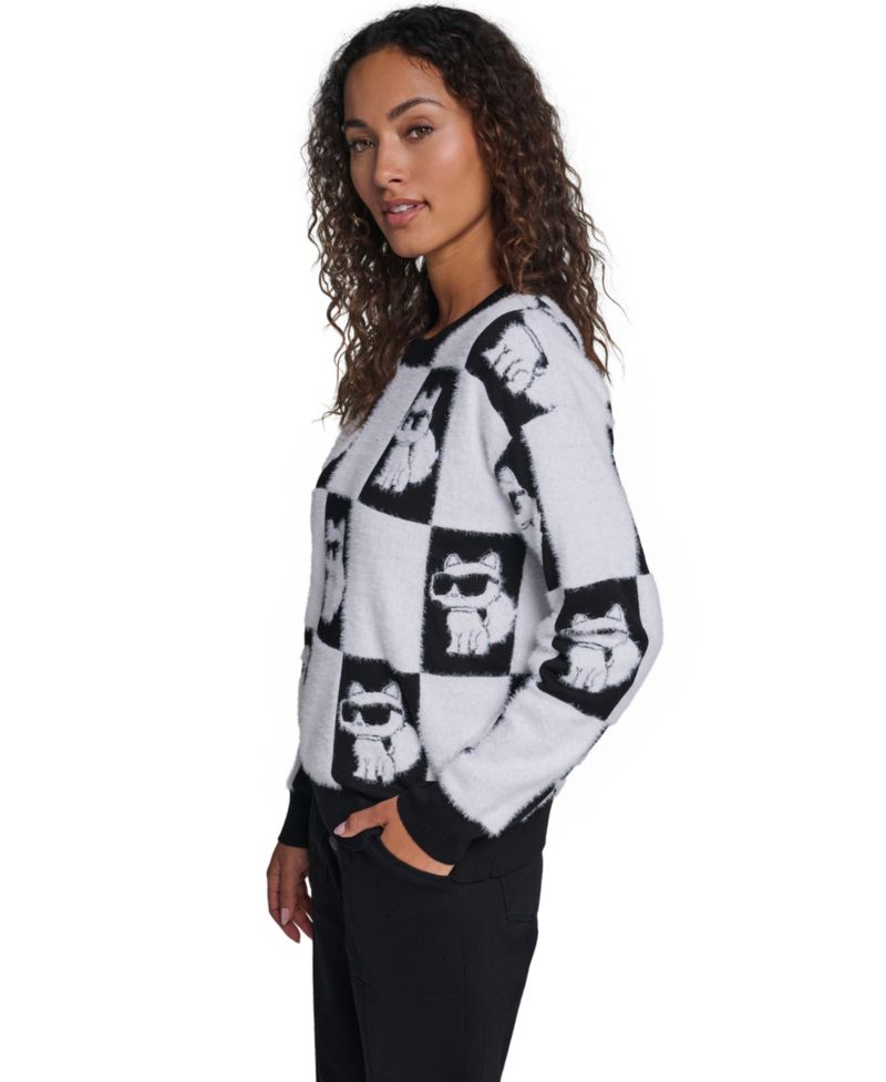 Women's Choupette Checkerboard Pullover Sweater