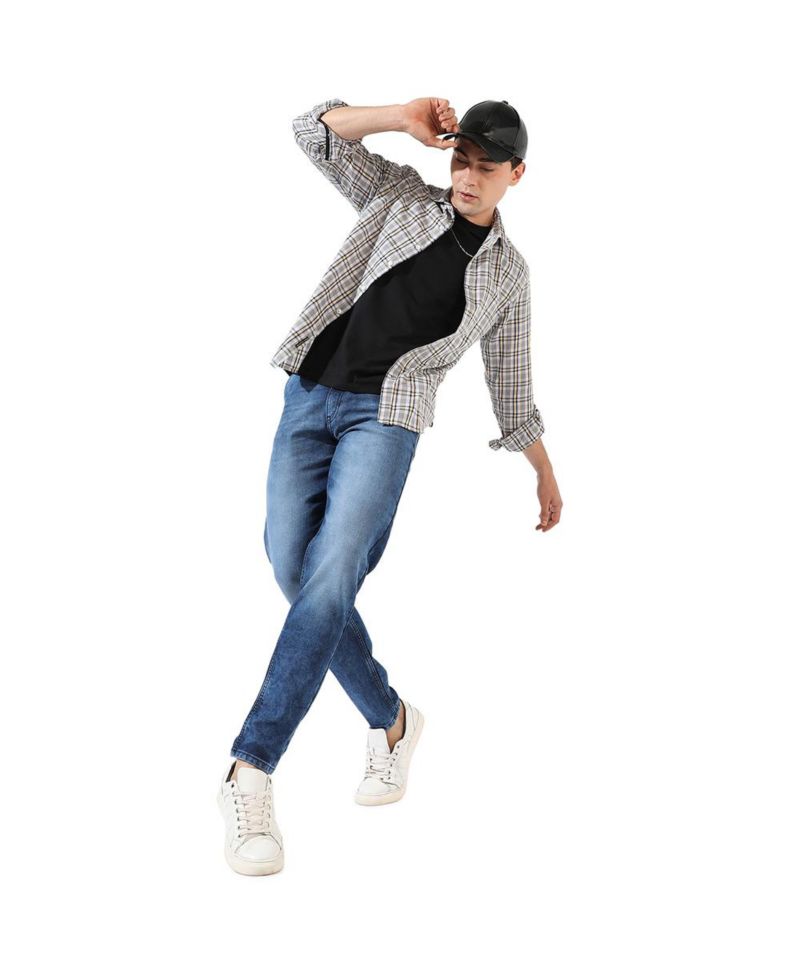 Men's Multicolour Checkered Regular Fit Casual Shirt