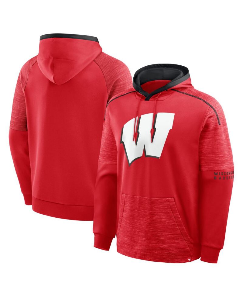 Men's Red Wisconsin Badgers Quad Defender Hoodie