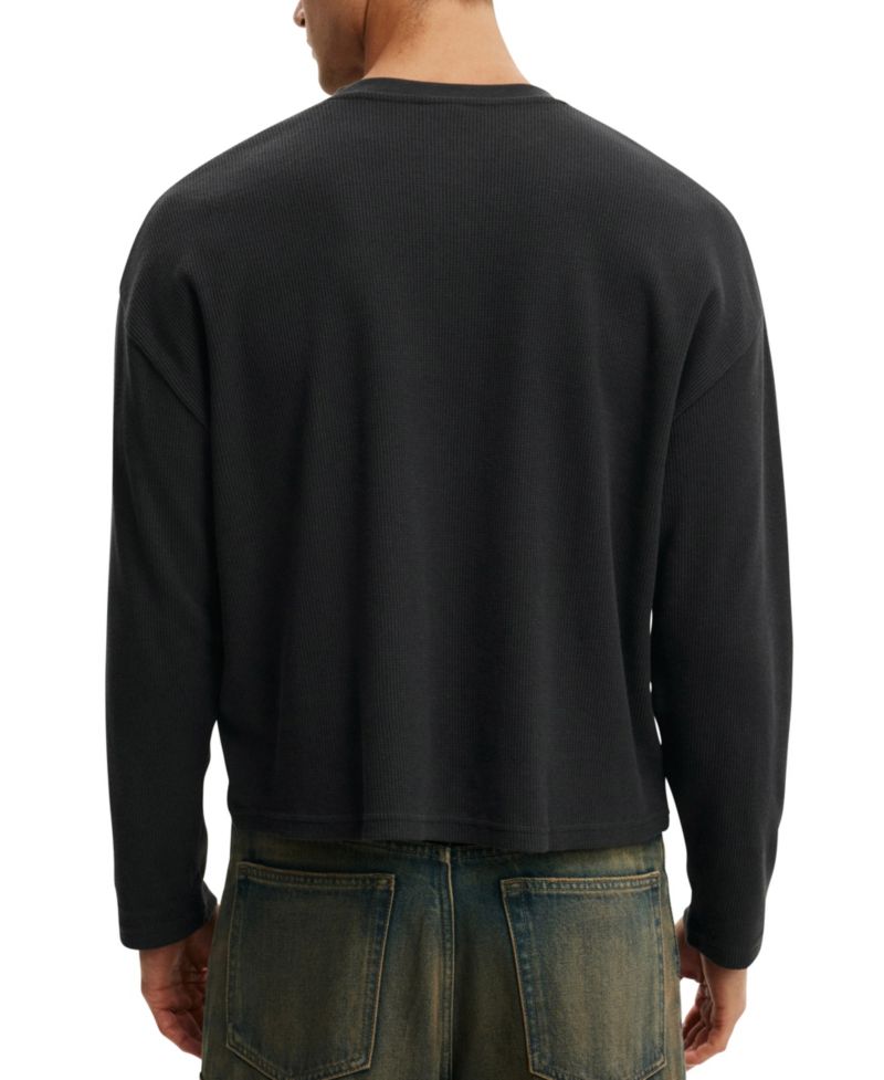 Men's Modern-Fit Textured Henley T-Shirt