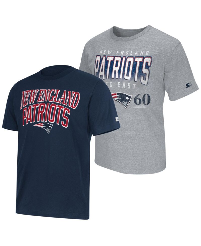 Men's 2-Pack Navy/Gray New England Patriots Logo T-Shirt Set