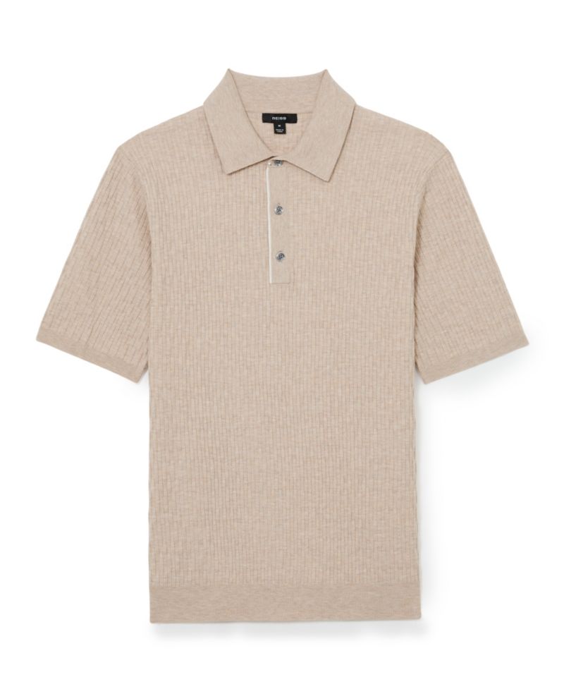 Men's Era Textured-Knit Half-Button Polo Shirt