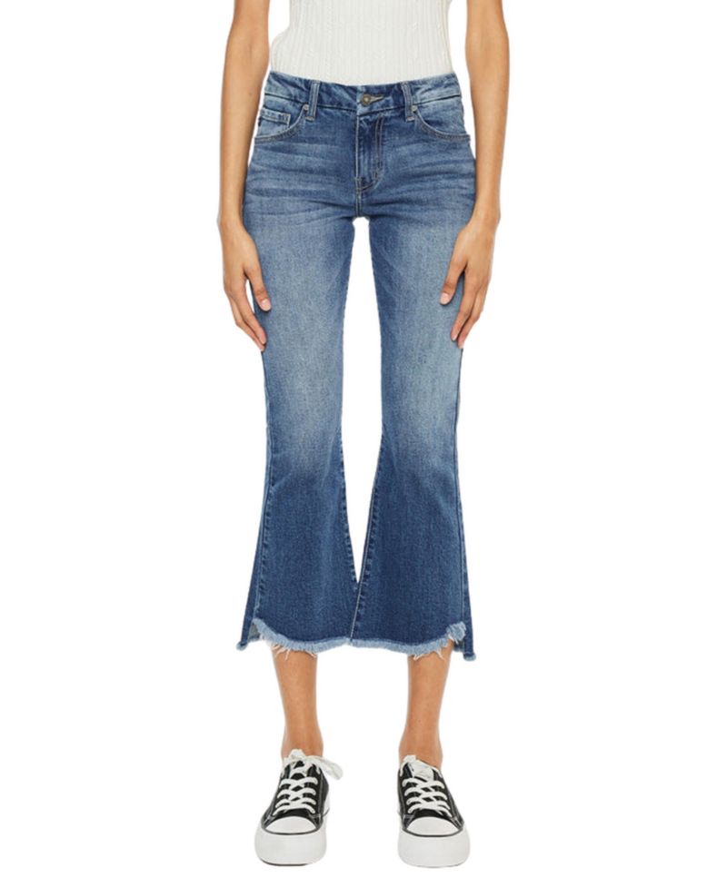Women's Aida Mid Rise Cropped Flare Jeans