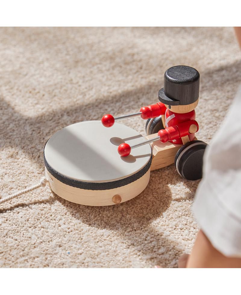 Wooden Pull-Along Drummer Toy