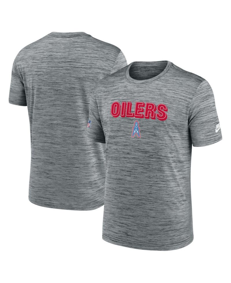 Men's Gray Tennessee Titans Velocity Oilers Throwbacks Alternate Logo Performance T-Shirt