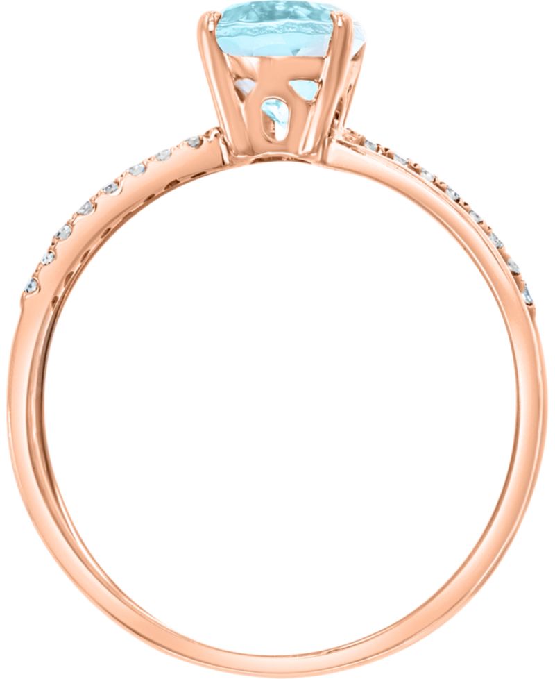Aquamarine (1-1/10 ct. t.w.) & Diamond (1/20 ct. t.w.) Crisscross Ring in 14k White Gold (also available in Rose Gold)