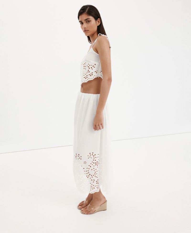 Women's Embroidered Open-Work Top