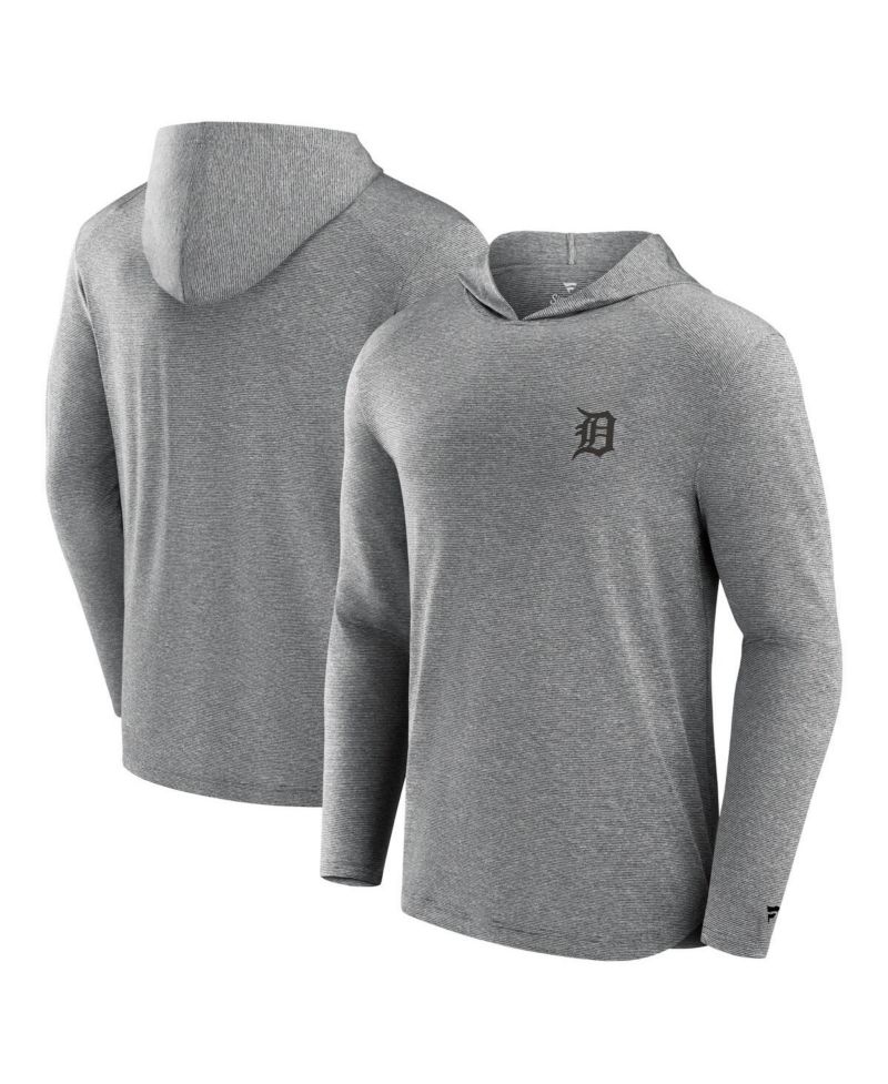 Men's Gray Detroit Tigers Front Office Tech Lightweight Hoodie T-Shirt