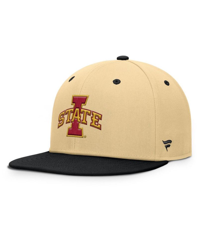 Men's Khaki/Black Iowa State Cyclones Balance Fitted Hat