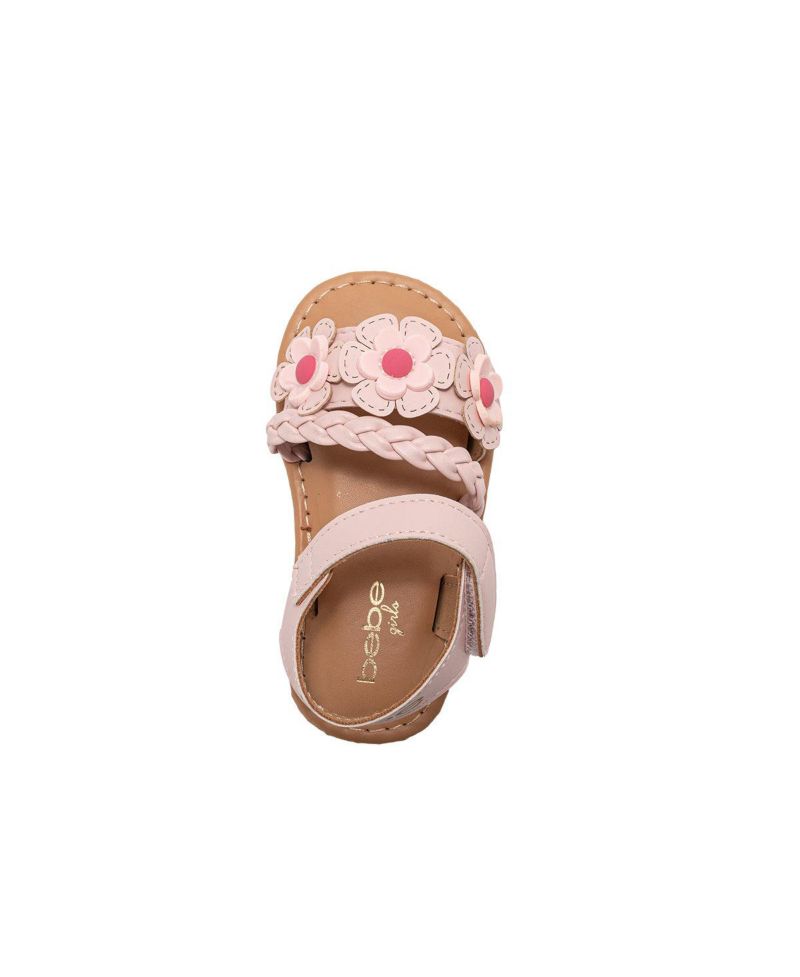 Big Girls Girl's Fashion Sandals – Dressy Shoes with Braided Detail and Flower Applique