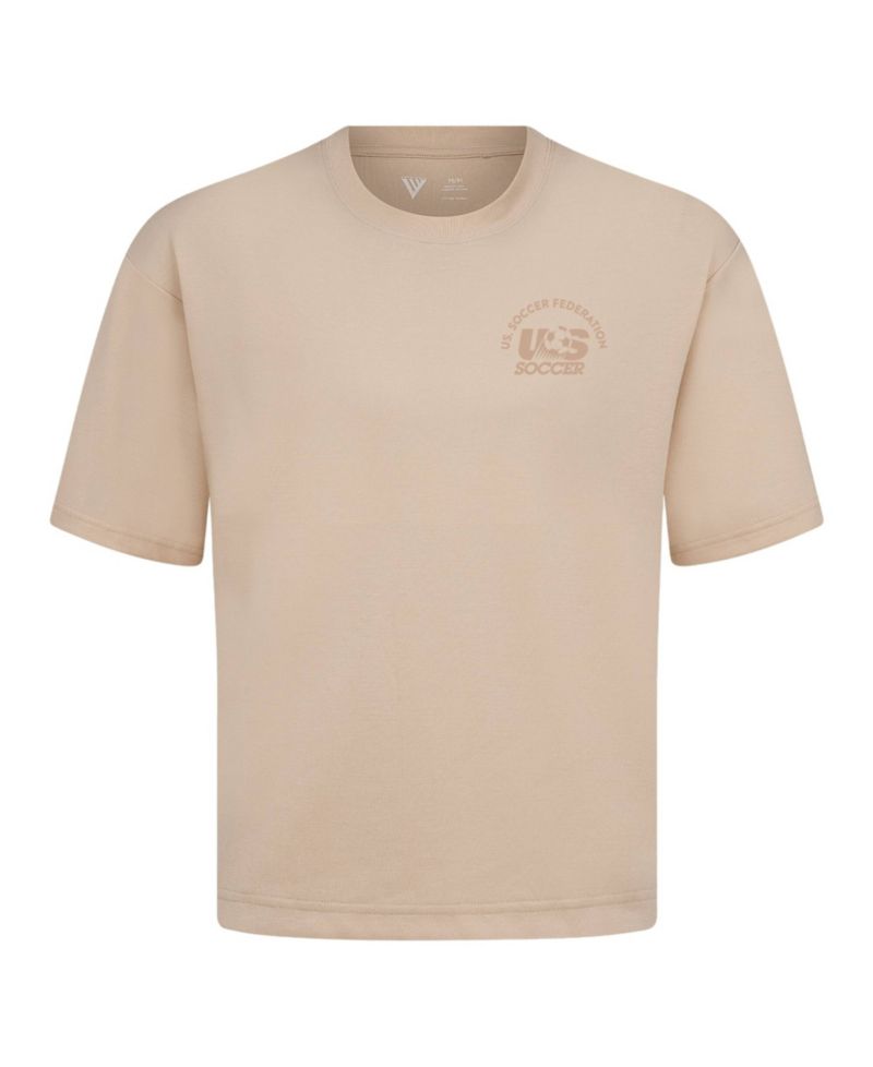 Men's Khaki USMNT Luxe Signature Knit Transit Tonal T-Shirt