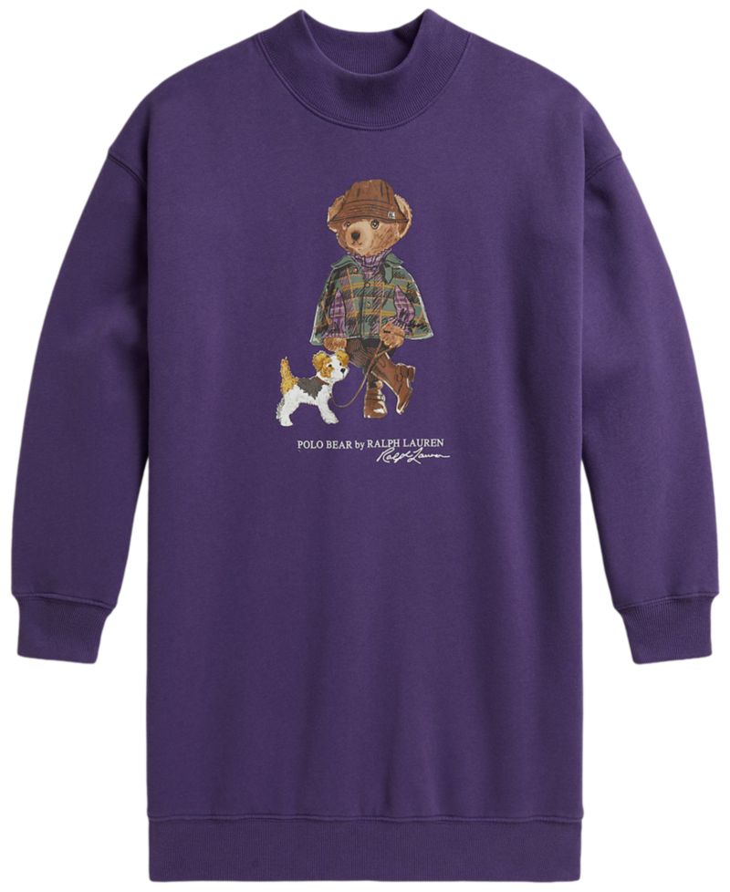 Girls' 7-16 Polo Bear Fleece Sweatshirt Dress