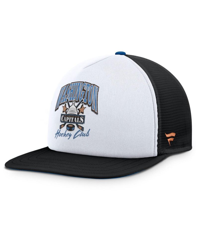 Men's White/Black Washington Capitals Decades Collection Foam Front Snapback Hat