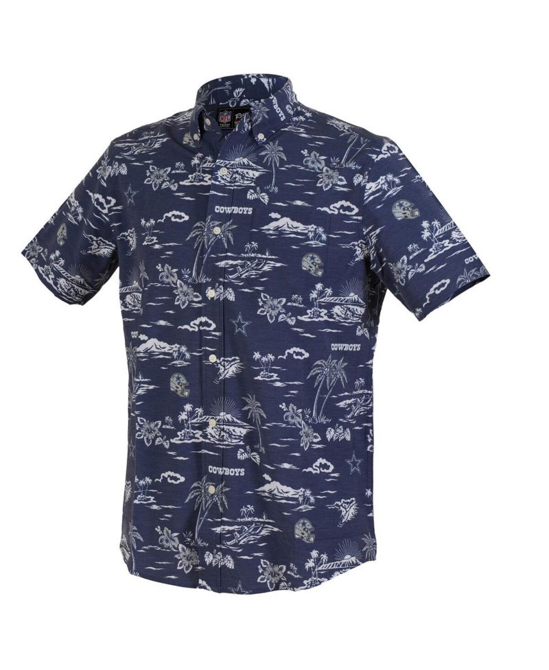 Men's Navy Dallas Cowboys Kekai Performance Button-Down Shirt