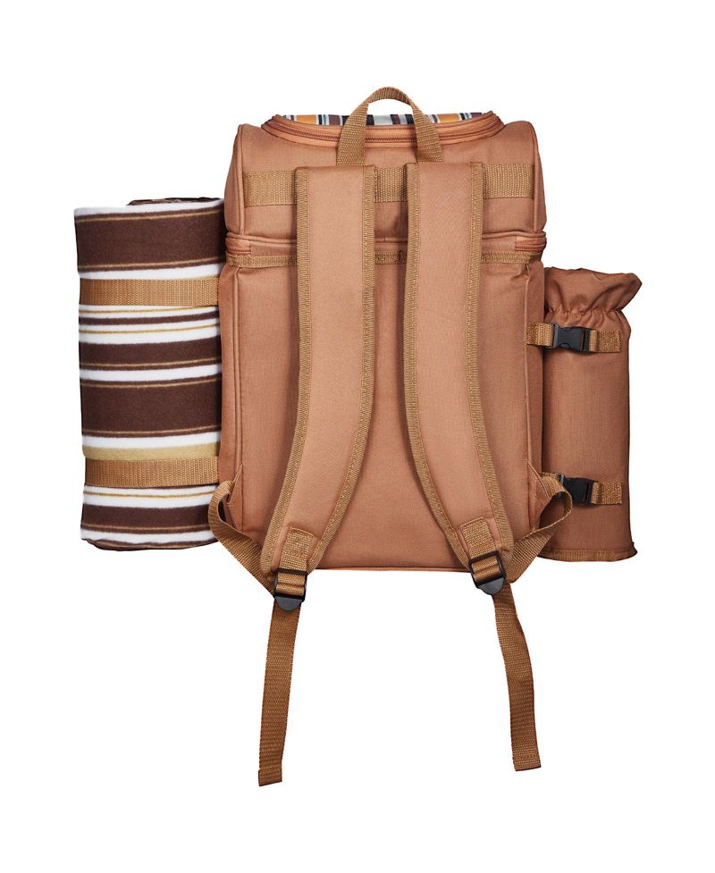 4-Person Picnic Backpack with Insulated Cooler, Blanket and Cutlery Set