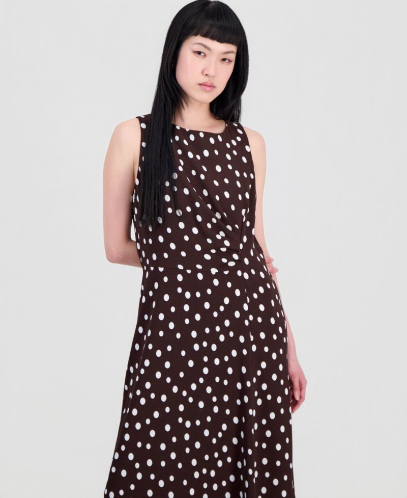 Women's Printed Side-Shirred Fit & Flare Dress