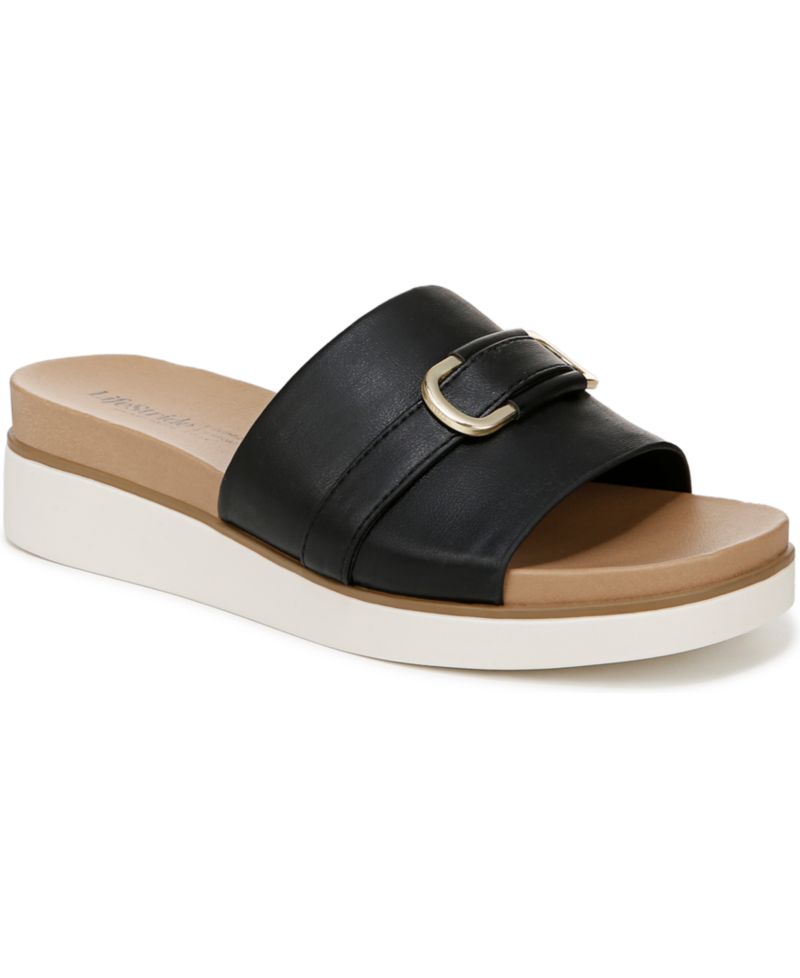Women's Genevieve Square Open Toe Slide Platform Sandals