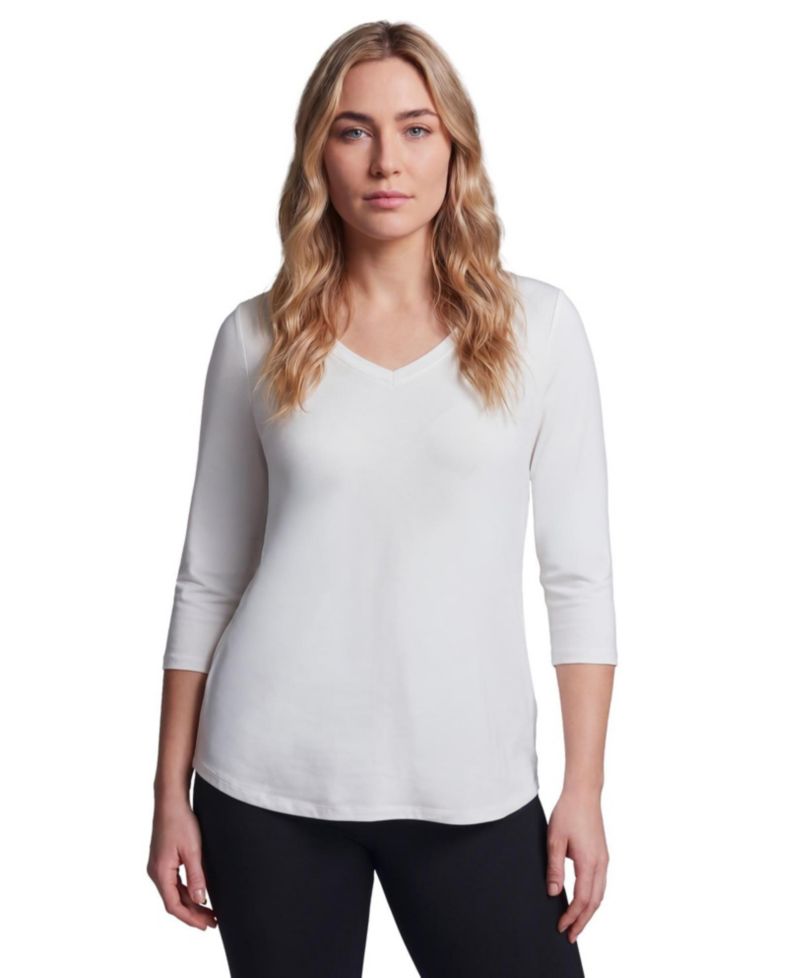 Plus Size Signature 3/4-Sleeve V-Neck T-Shirt