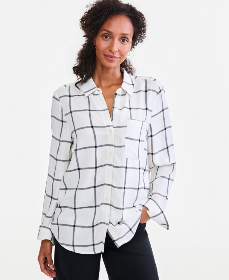 Women's Plaid Button-Up Perfect Shirt