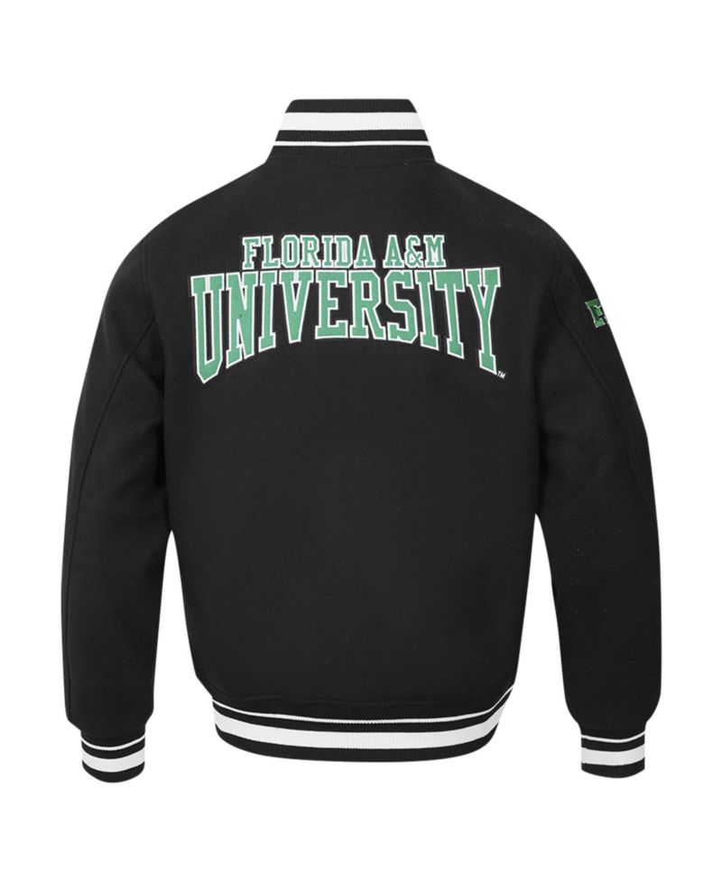 Men's Black Florida A & M Rattlers Crest Wool Full-Zip Jacket