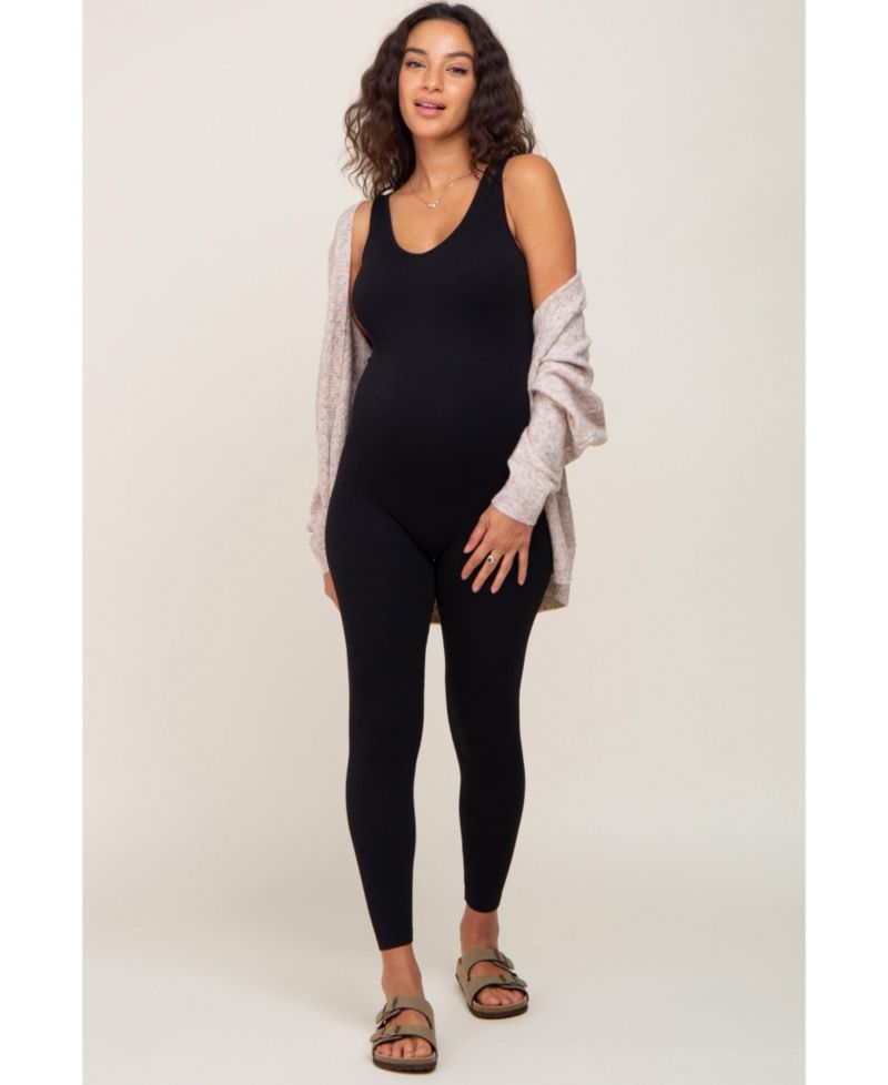 Women's V-Neck Seamless Ribbed Fitted Jumpsuit