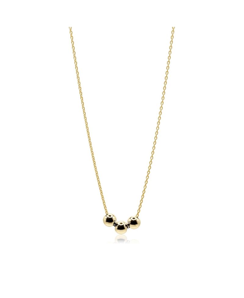 Dainty Chain Necklace with Three 6mm Gold Filled Beads