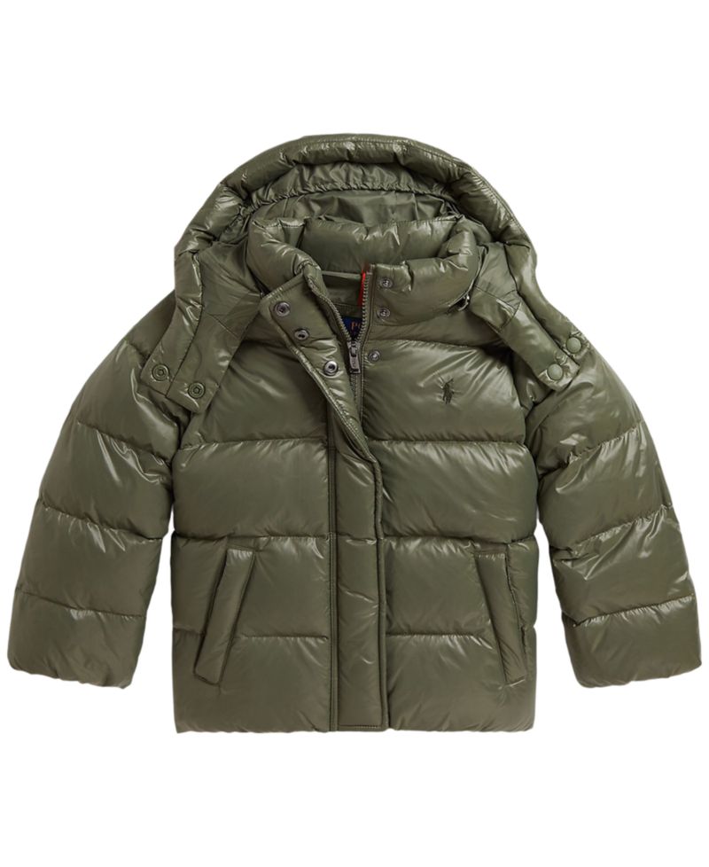 Girls' 2T-6X Glossy Down Hooded Jacket