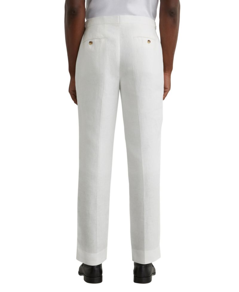 Men's Atlantic Linen Tailored-Fit Side Adjuster Waist Suit Pants