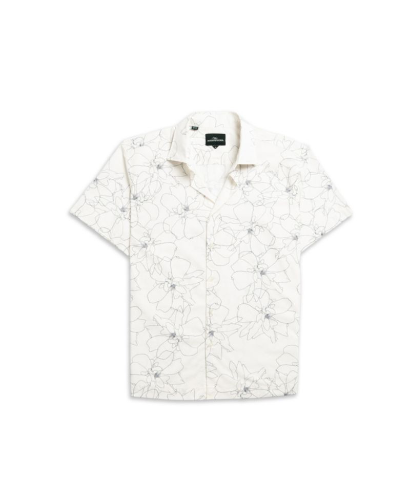 Men's Regular Fit Bird Rock Short Sleeve Cotton Shirt