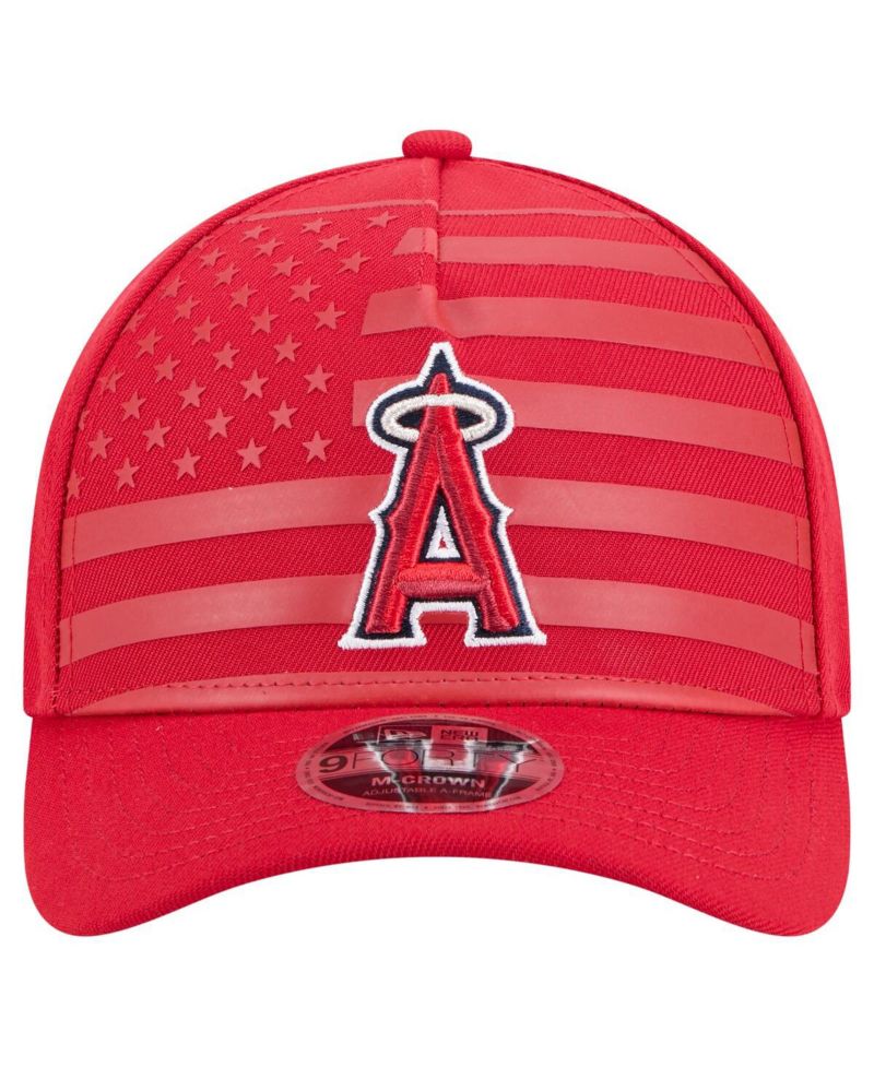 Men's Red Los Angeles Angels American Flag 9FORTY M-Crown A-Frame Adjustable Hat
