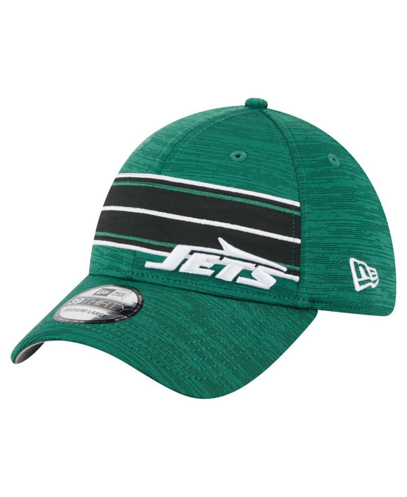 Men's Green New York Jets Stripes 39THIRTY Flex Hat