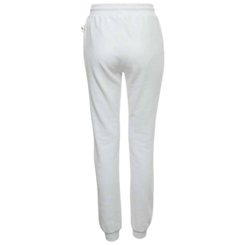 Women's Sport White Logo Print Cotton Joggers