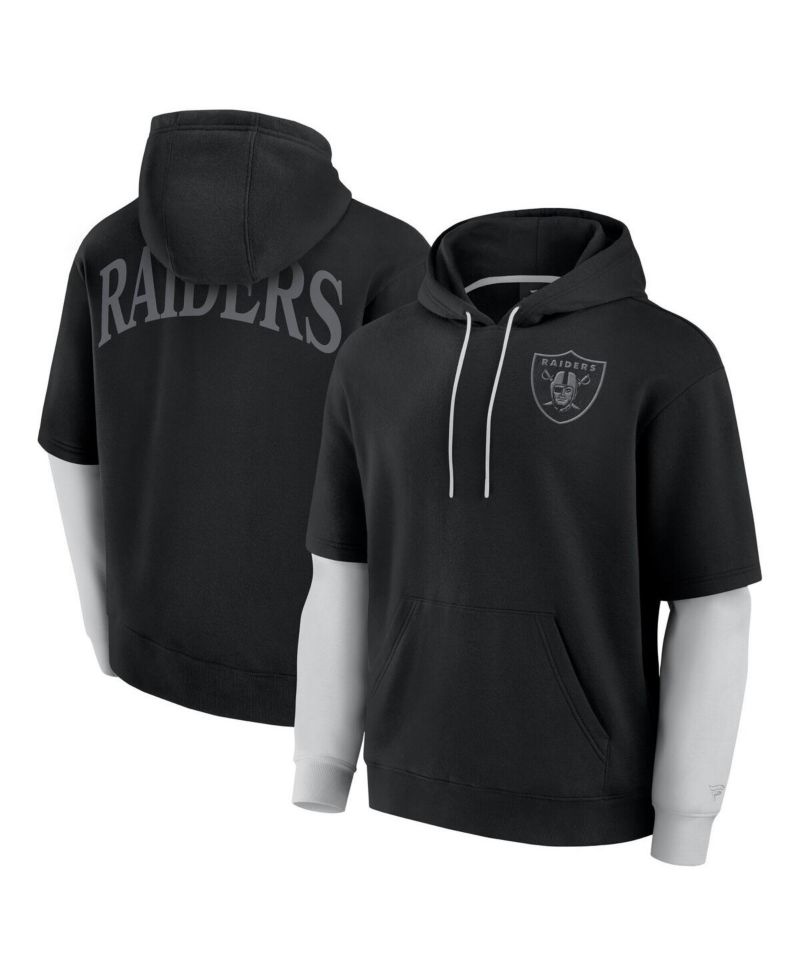 Men's and Women's Black Las Vegas Raiders Sleek Elements Pullover Hoodie
