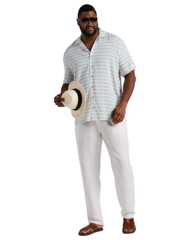 Men's Big & Tall Geometric Print Camp Collar Shirt
