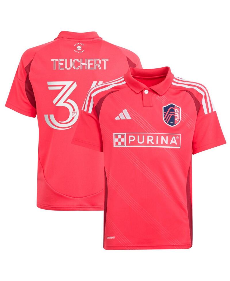 Big Boys and Girls Cedric Teuchert Pink St. Louis City SC 2025 Forever CITY Red Replica Player Jersey