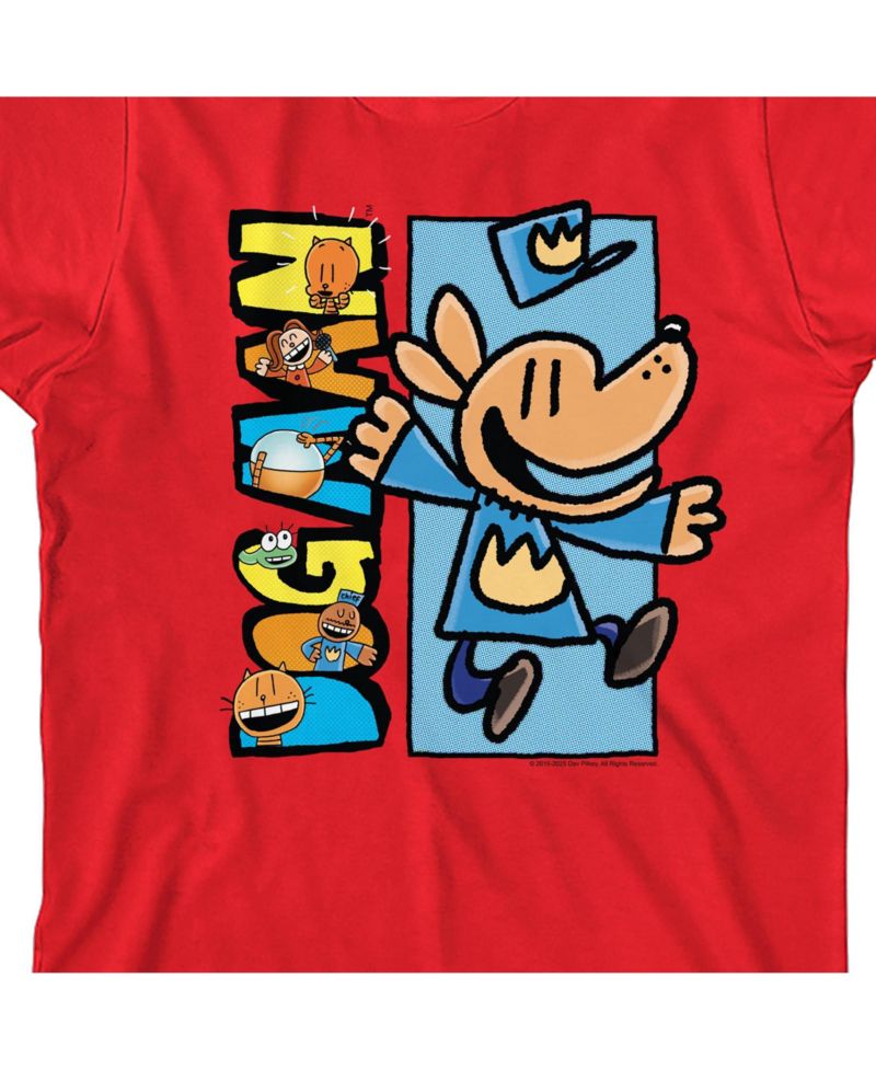 Characters Inside Logo Youth Red Crew Neck Short Sleeve T-shirt -XS