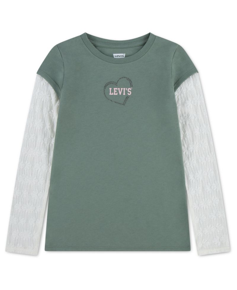 Girls' 7-16 Twofer Long-Sleeve Knit T-Shirt