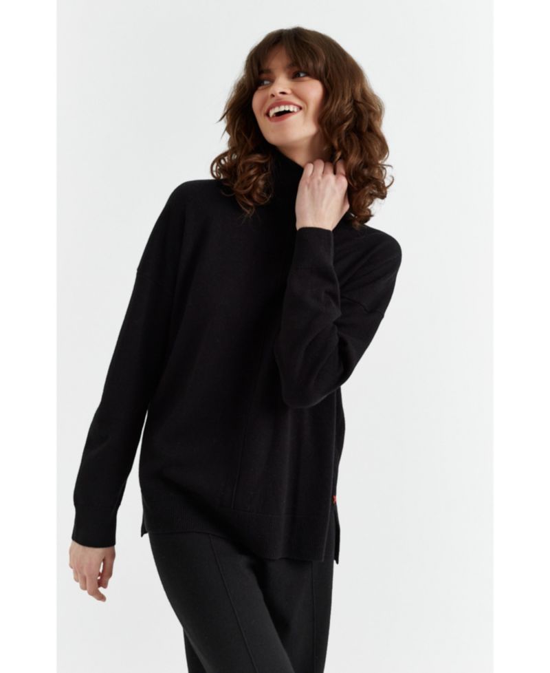 Women's Chinti and Parker Relaxed Roll Neck Wool and Cashmere Sweater