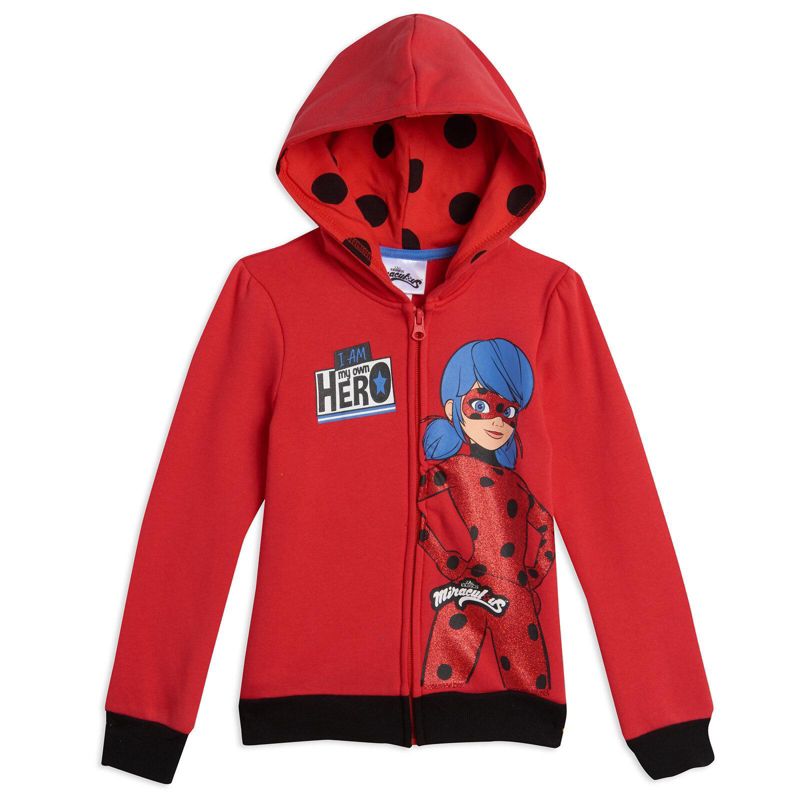 Little Girls Ladybug Zip-Up Hoodie