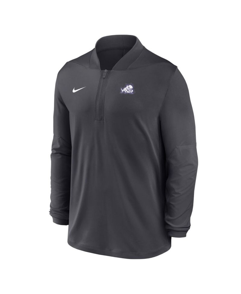 Men's Anthracite TCU Horned Frogs Dri-FIT Half-Zip Pullover Sweatshirt