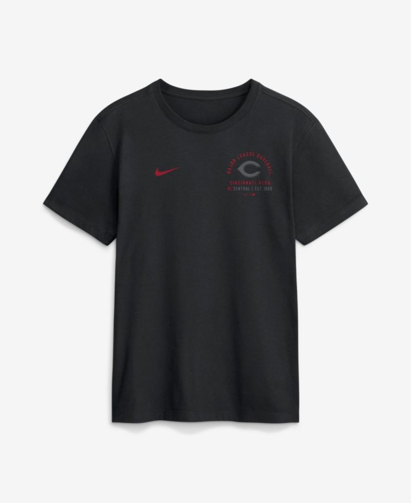 Men's Black Cincinnati Reds Split Logo T-Shirt