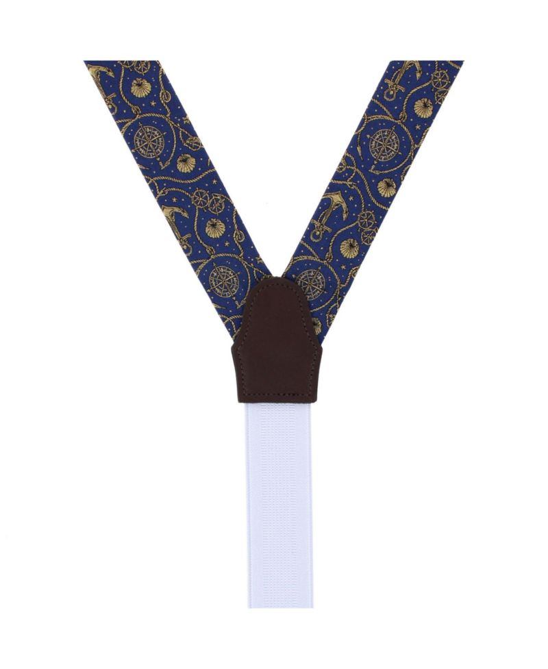 Silk Novelty Leather Button End Suspenders