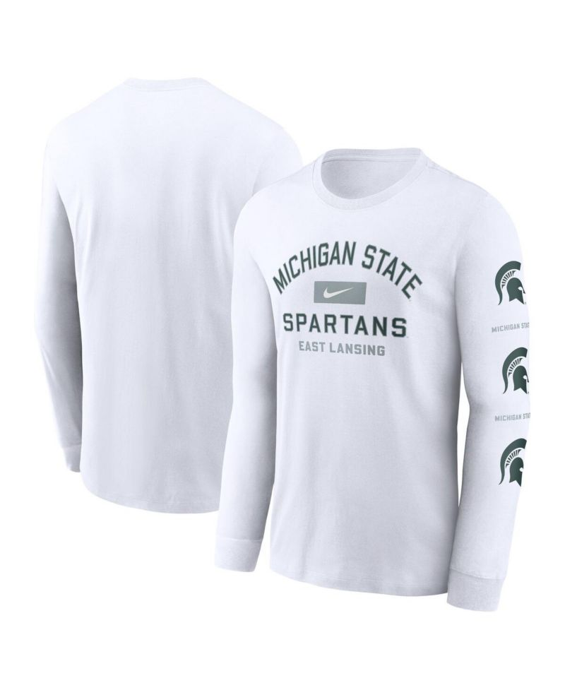 Men's White Michigan State Spartans Primetime Classic Location Long Sleeve T-Shirt