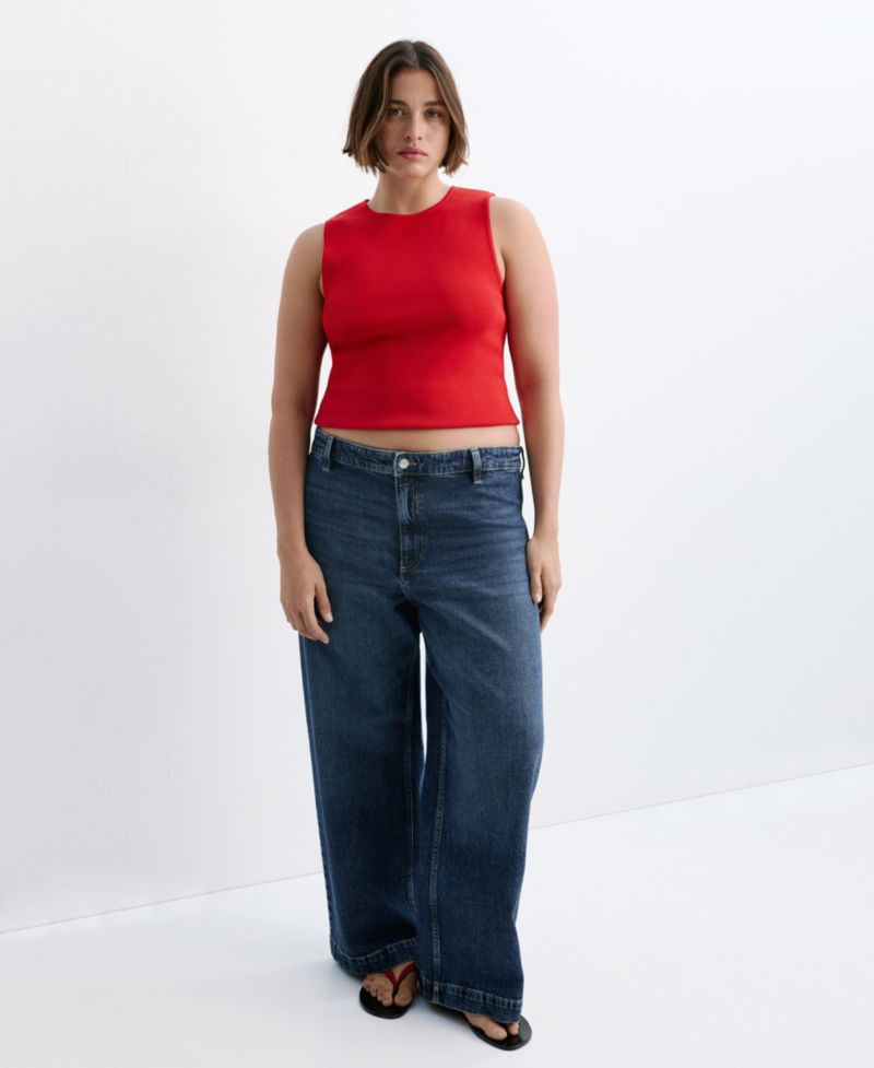 Women's Catherin High-Rise Wide-Leg Culotte Jeans